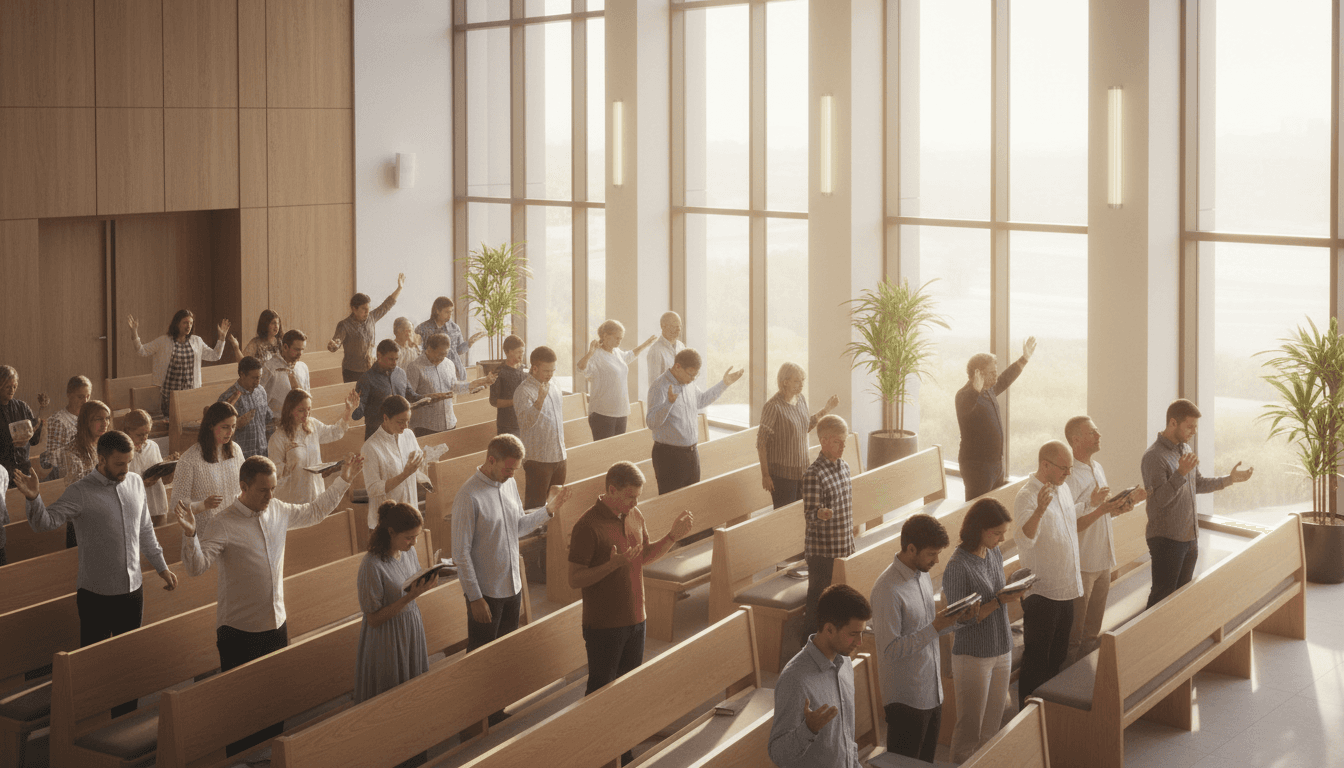 Community gathered in worship