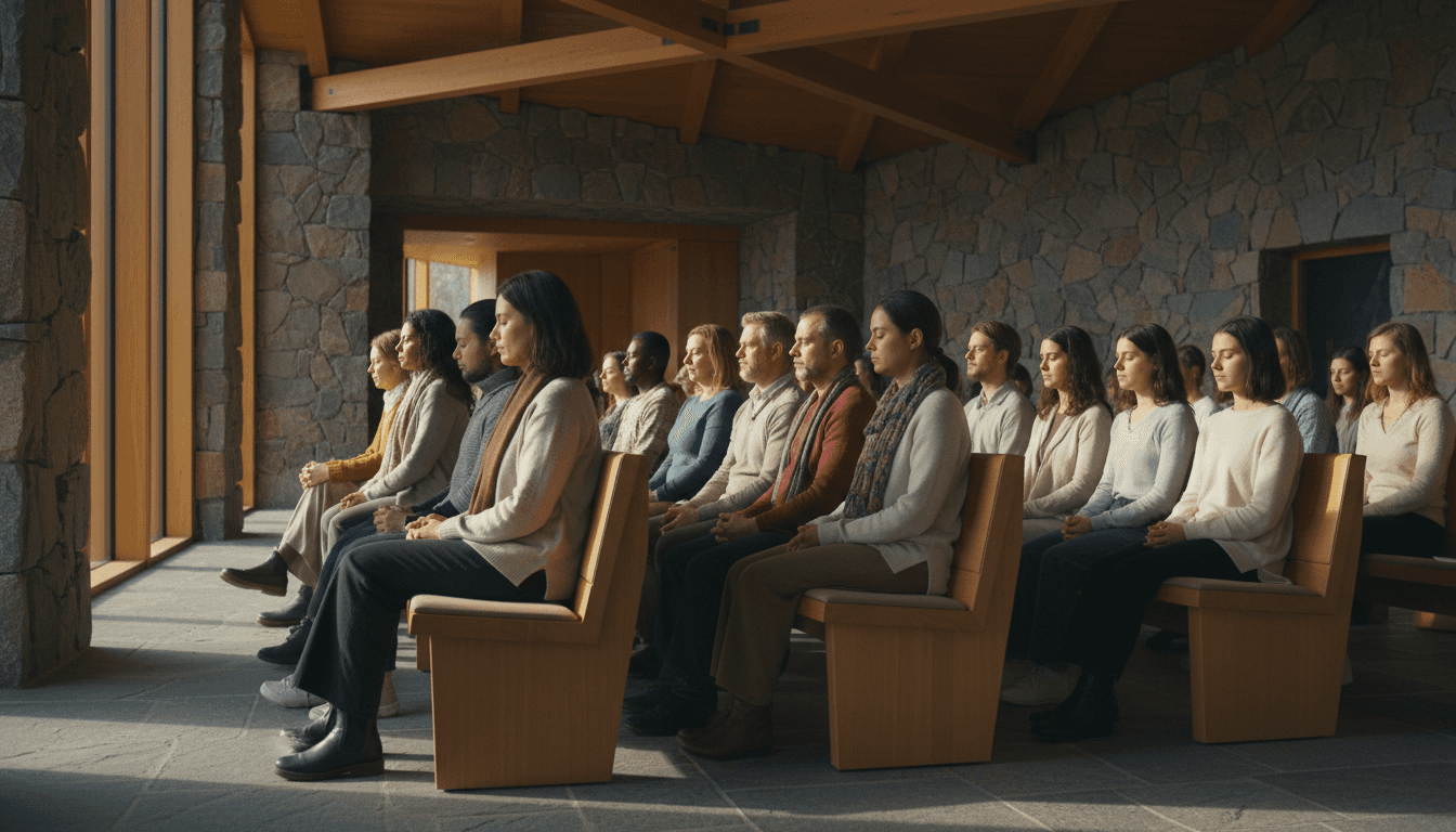 Congregation participating in monthly Telos Experience worship